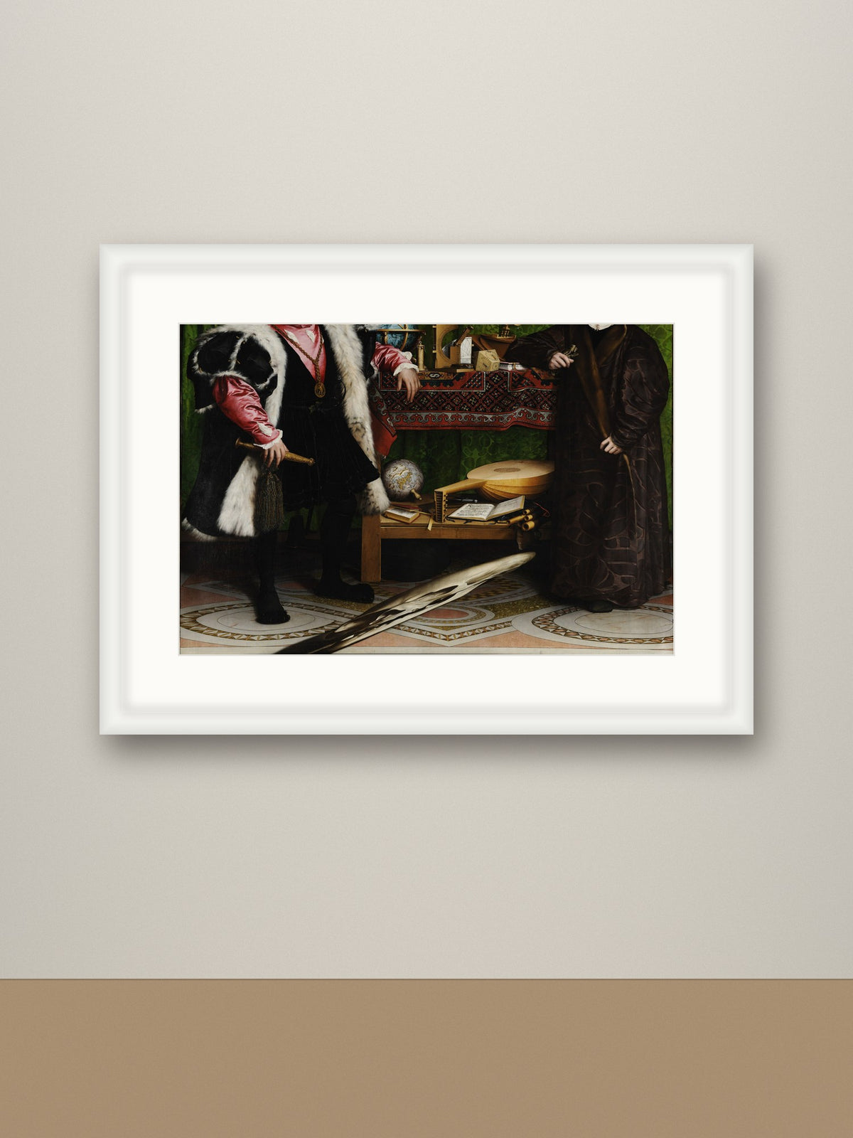 Framed print, white frame with mount mockup