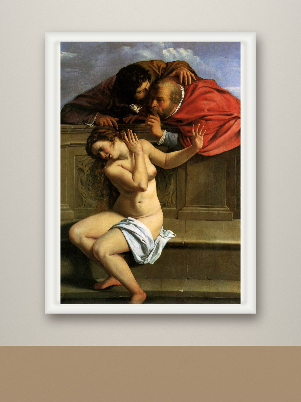 Framed print, white frame mockup