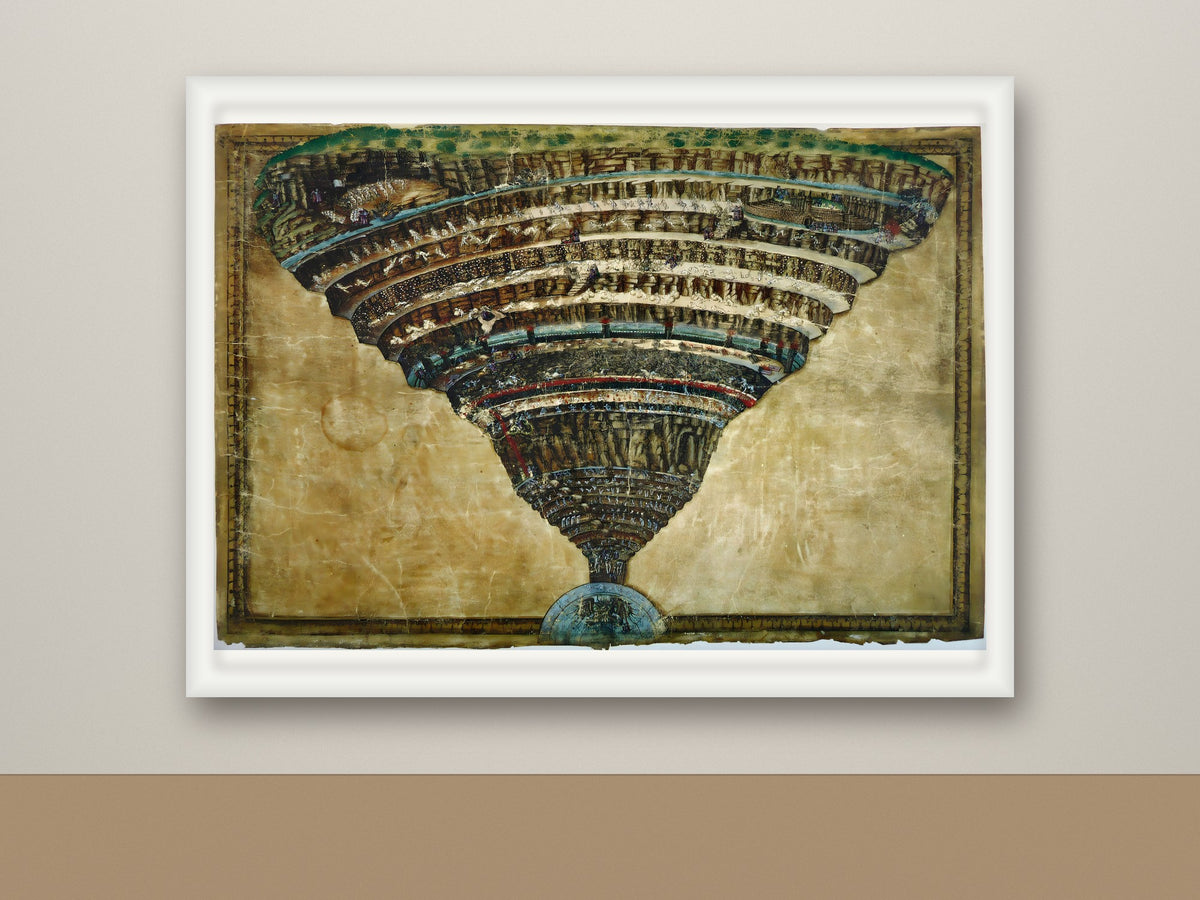 Framed print, white frame mockup, landscape