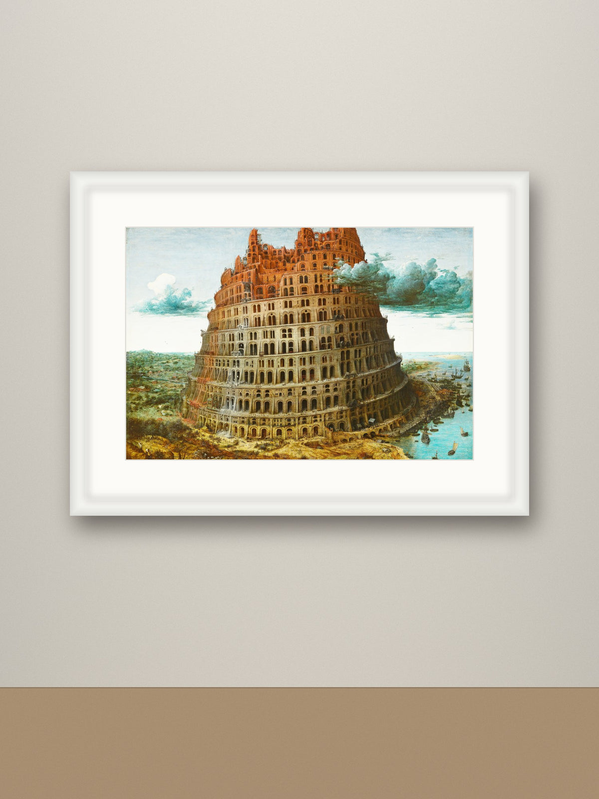 Framed print, white frame mockup