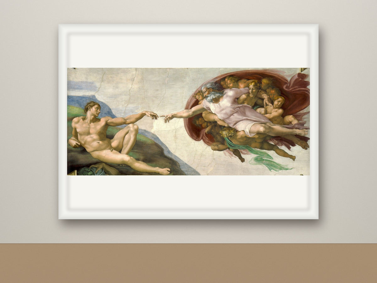 Framed print, white frame mockup, landscape