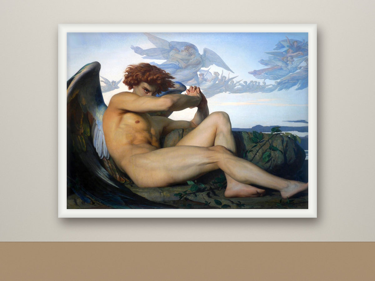 Framed print, white frame mockup, landscape