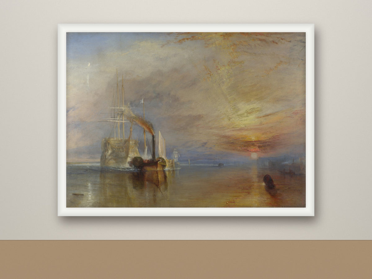Framed print, white frame mockup, landscape