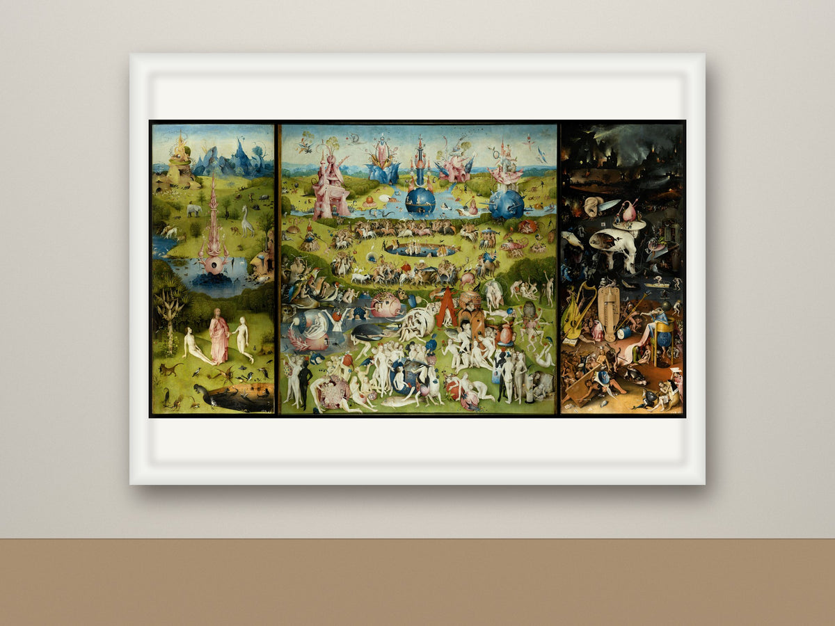 Framed print, white frame mockup, landscape