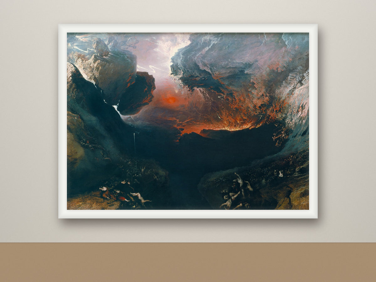 Framed print, white frame mockup, landscape