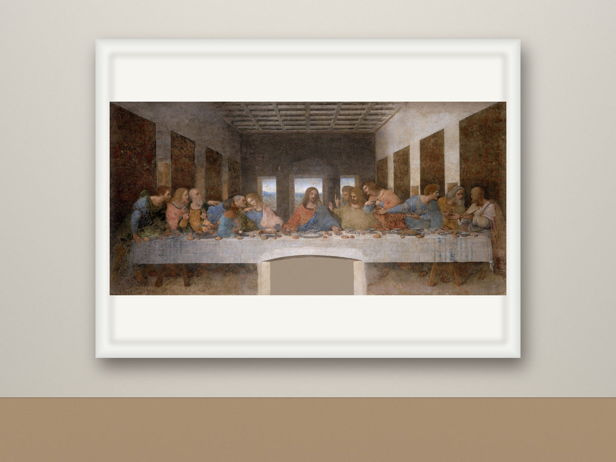Framed print, white frame mockup, landscape
