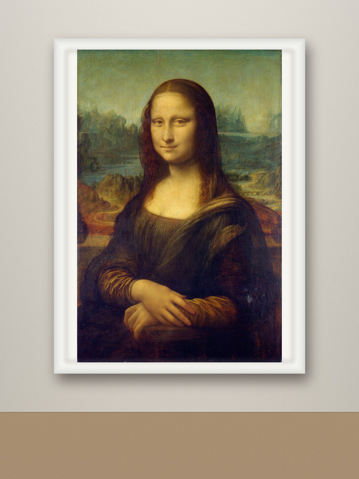 Framed print, white frame mockup
