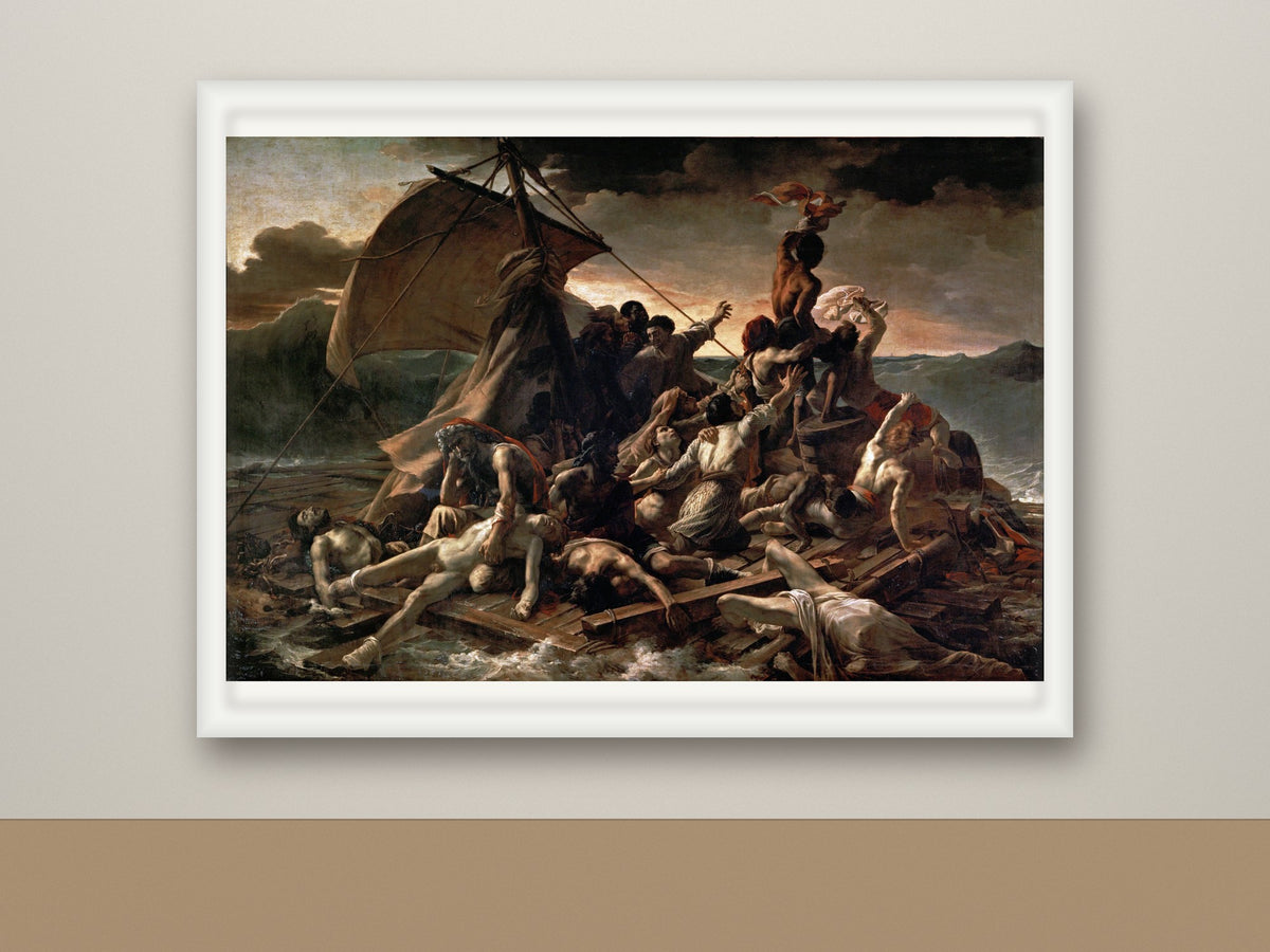 Framed print, white frame mockup, landscape