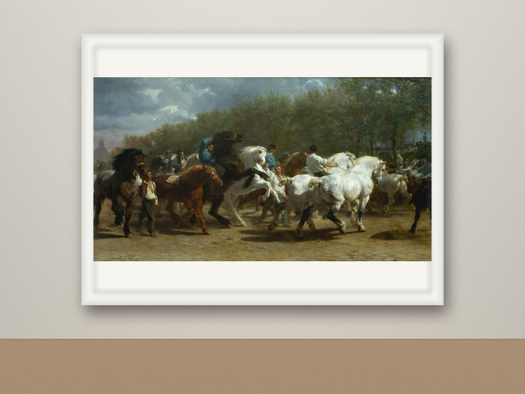 Framed print, white frame mockup, landscape