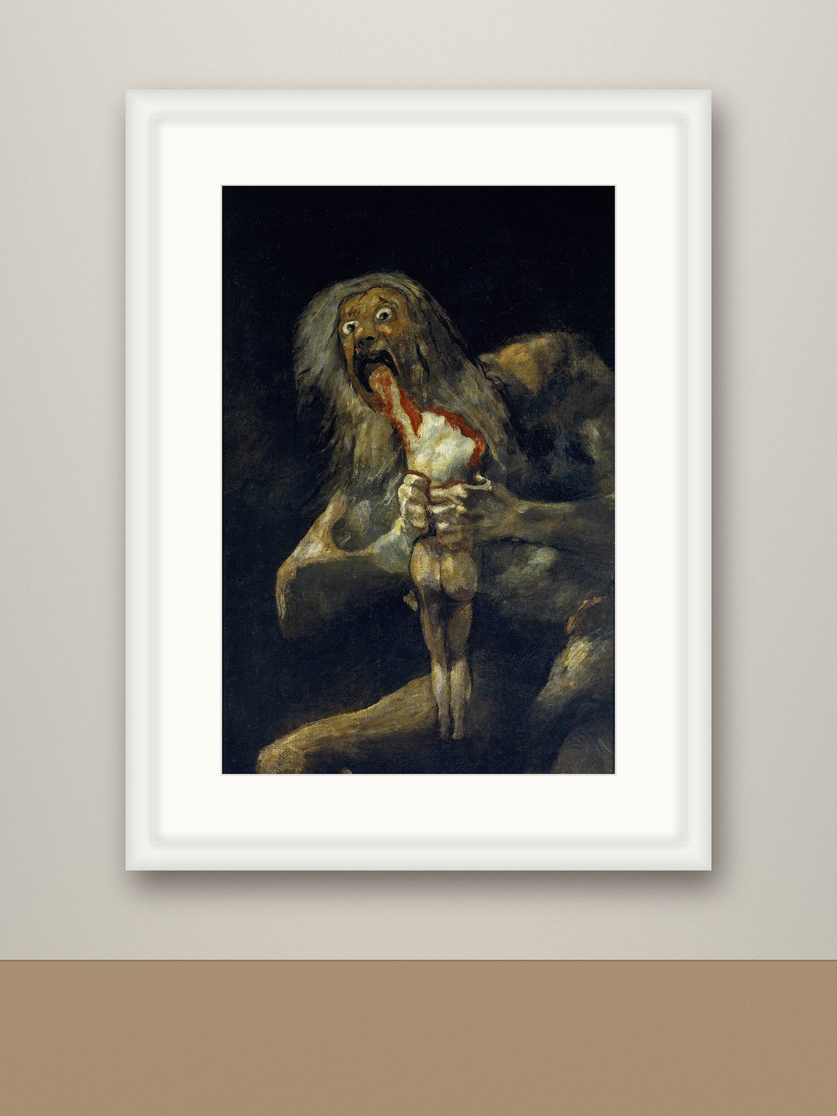 Framed print, white frame with mount mockup