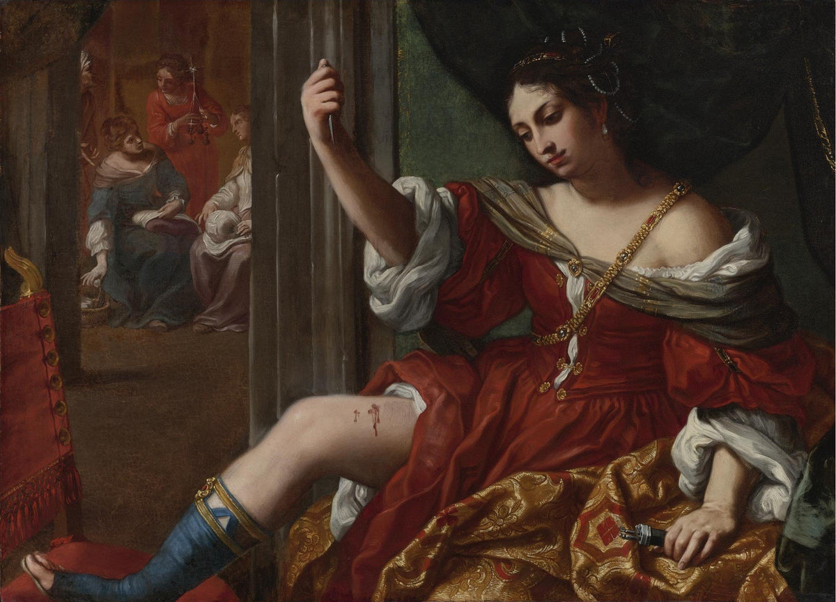 Portia Wounding Her Thigh by Elisabetta Sirani – fine art giclée print