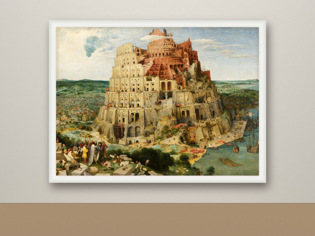Framed print, white frame mockup, landscape