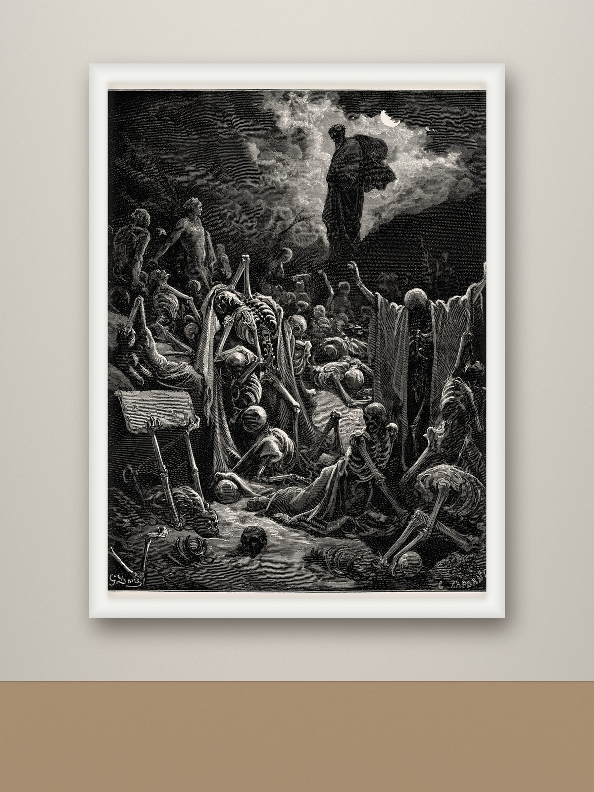 Framed print, white frame mockup